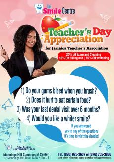 The Smile Centre Teacher's Day Flyer for JTA
