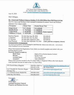 Cover letter re Travel and Wellness Getaway 2024