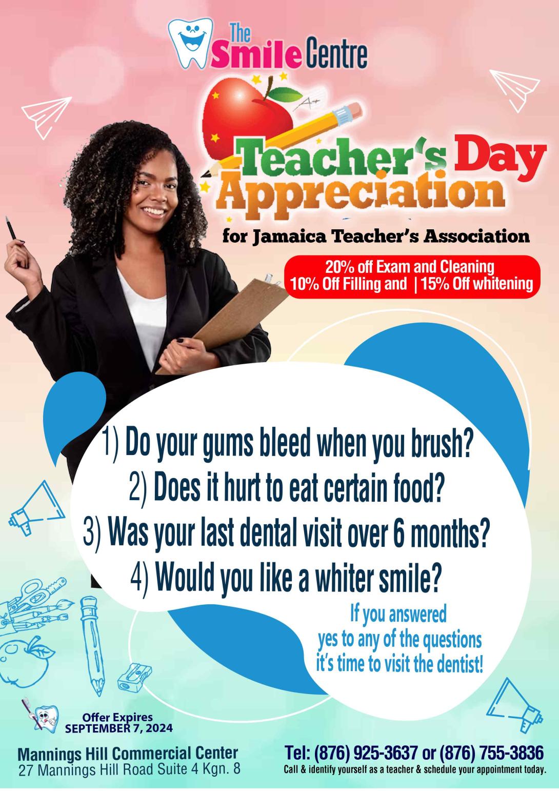 The Smile Centre Teacher's Day Flyer for JTA